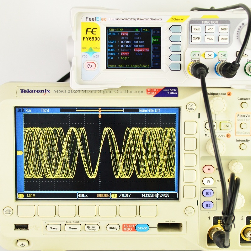 Dual Channel Arbitrary Waveform Function Generator 60Mhz - FY6900 เครื่องกำเนิดสัญญาณดิจิตอล ฟังก์ชั่นเครื่องวัดรูปคลื่นตามต้องการ หน้าจอ TFT ช่องสัญญาณคู่