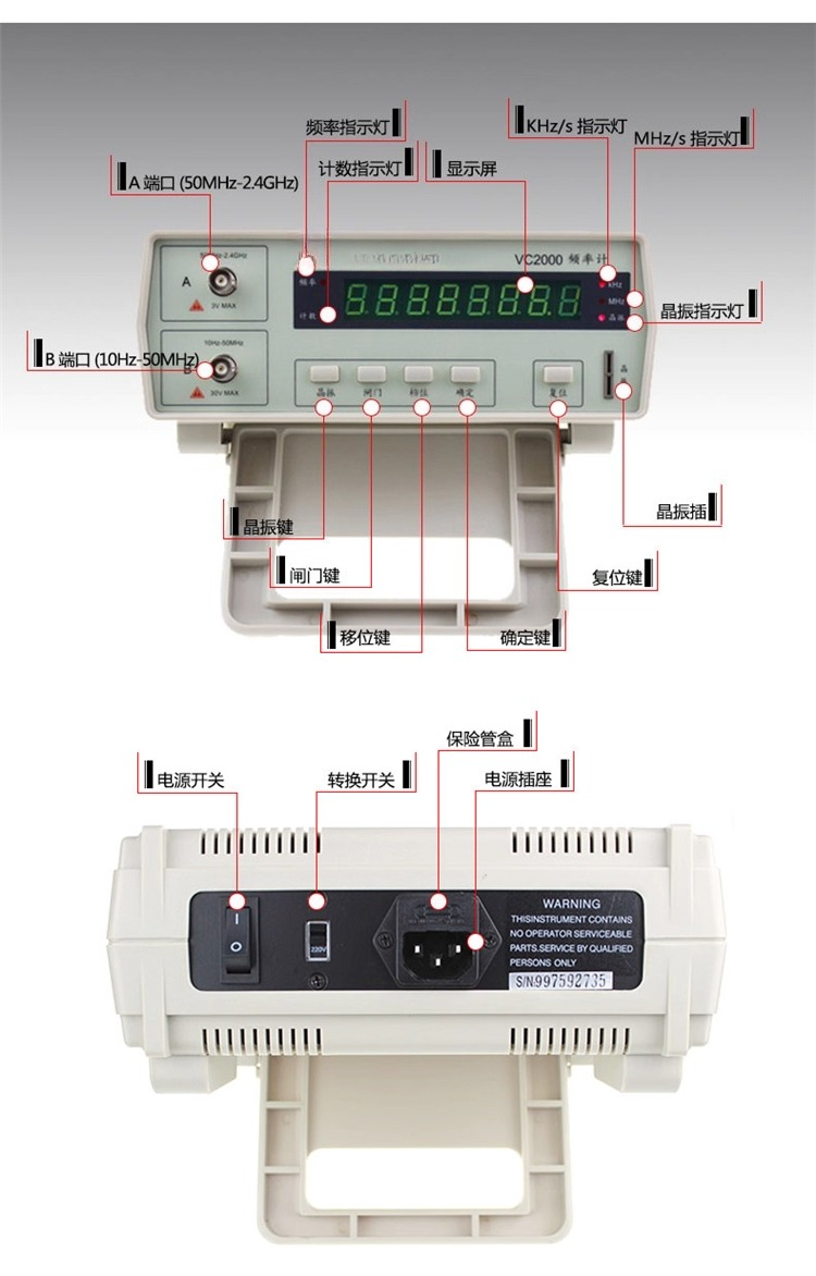 เครื่องวิเคราะห์เสาอากาศ VC316 - Benchtop Frequency Counter Meter 2.4Ghz บทวิจารณ์และราคา
