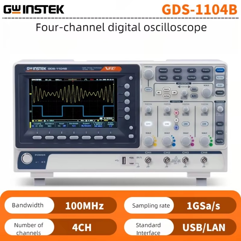 ออสซิลโลสโคปแบบดิจิตอล GWInste - Digital Storage Oscilloscope 4 Channel 100Mhz บทวิจารณ์และราคา