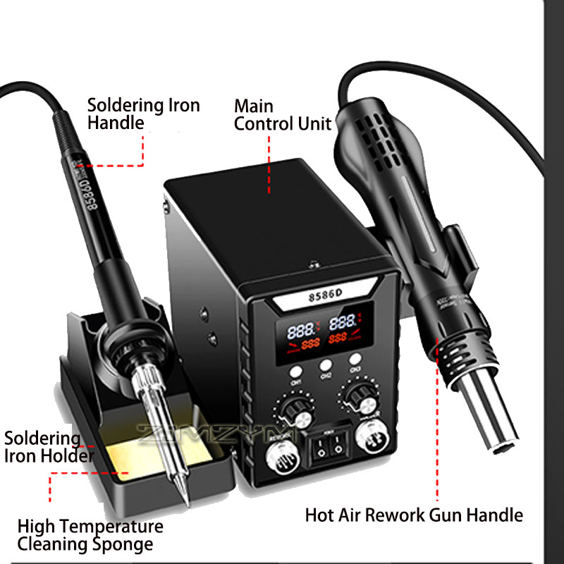 สถานีรีเวิร์คแบบลมร้อน 2 in 1  - Smd Rework Station Hot Air Soldering 2 In 1 บทวิจารณ์และราคา