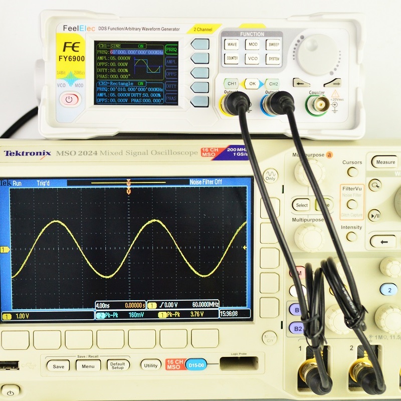 Feelelec FY6900 0-60MHz เครื่อ - Dual Channel Arbitrary Waveform Function Generator 60Mhz บทวิจารณ์และราคา