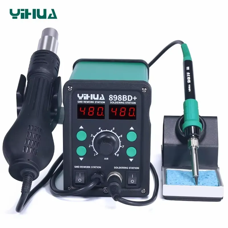 YIHUA 898BD+ 220V 2 in 1 สถานี - Smd Rework Station Hot Air Soldering 2 In 1 บทวิจารณ์และราคา